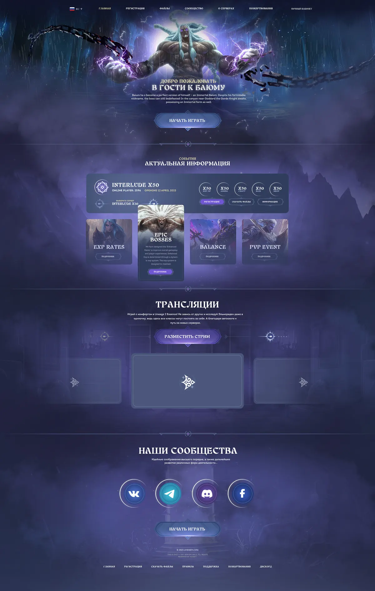 Landing page creation for MMORPG game project · 69 — Сайты