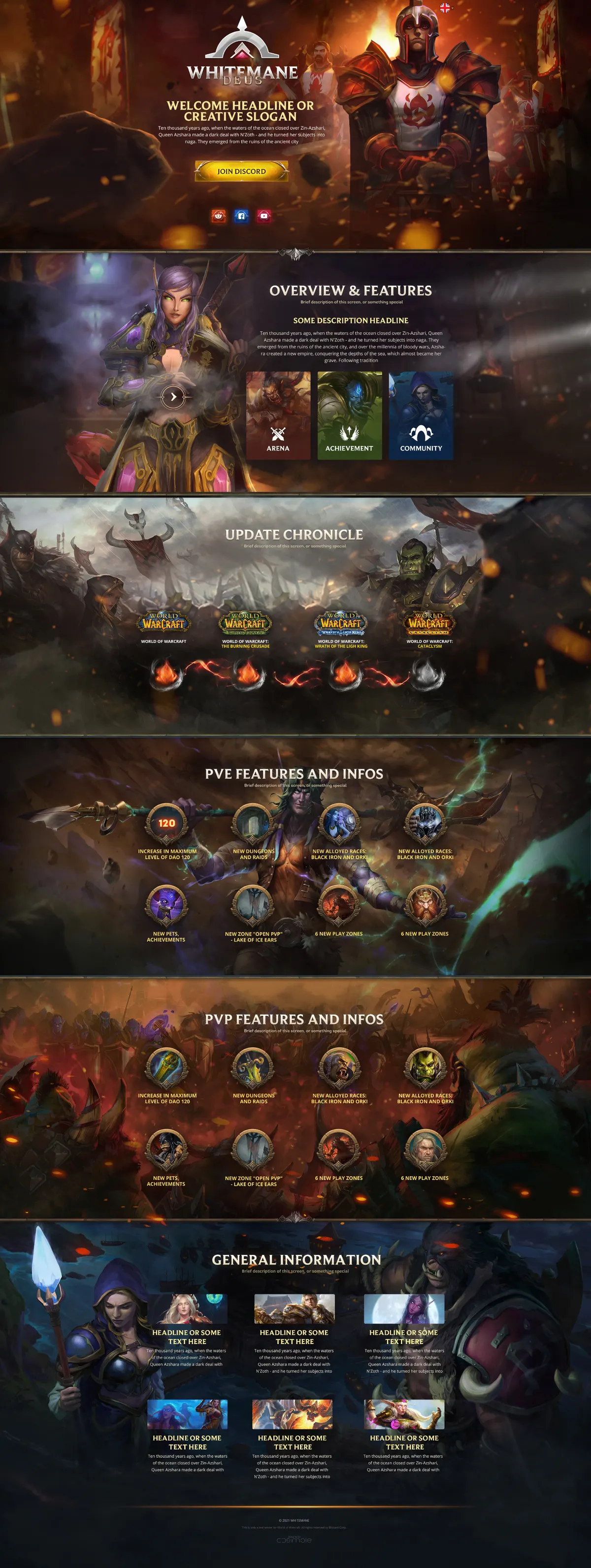 Landing page template World of Warcraft private server · 33 — Сайты