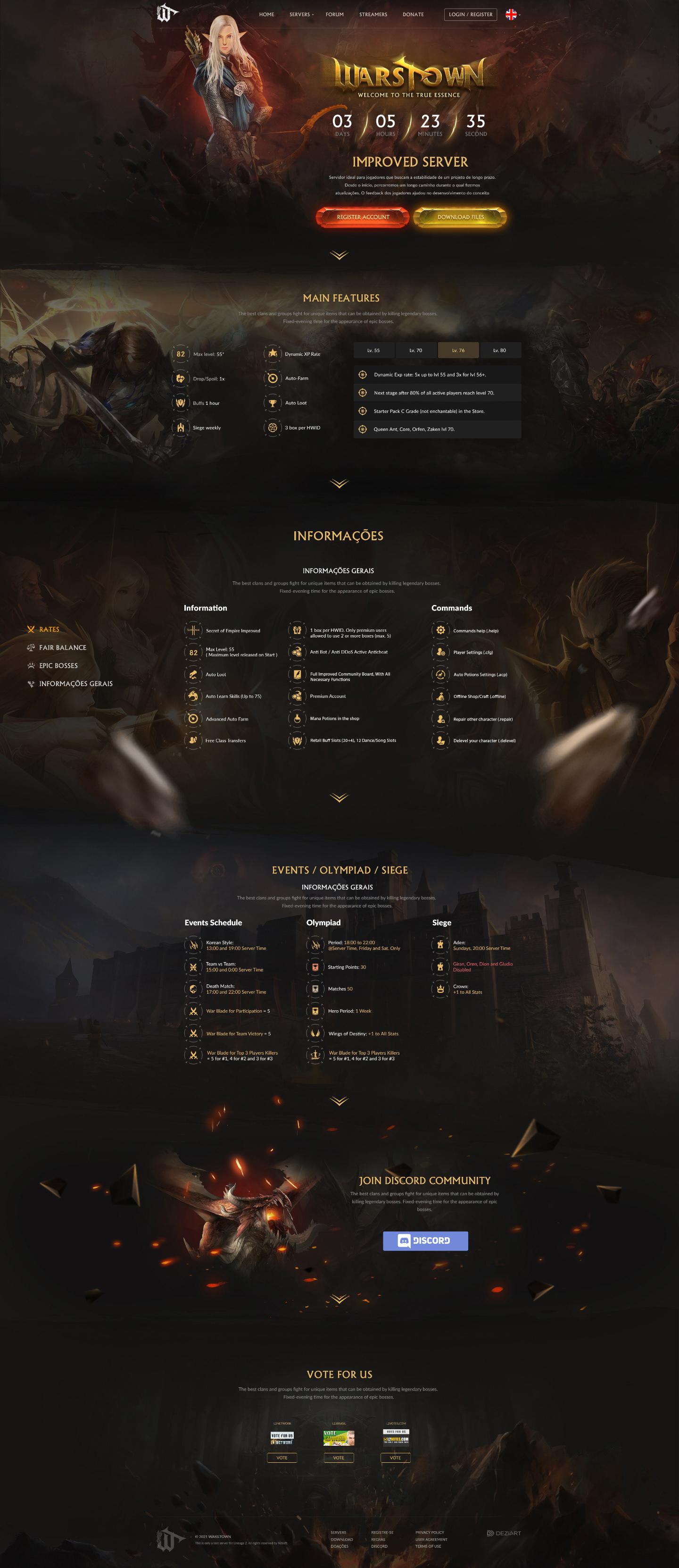 Website development for Lineage 2 private game server · 5 — экран 2
