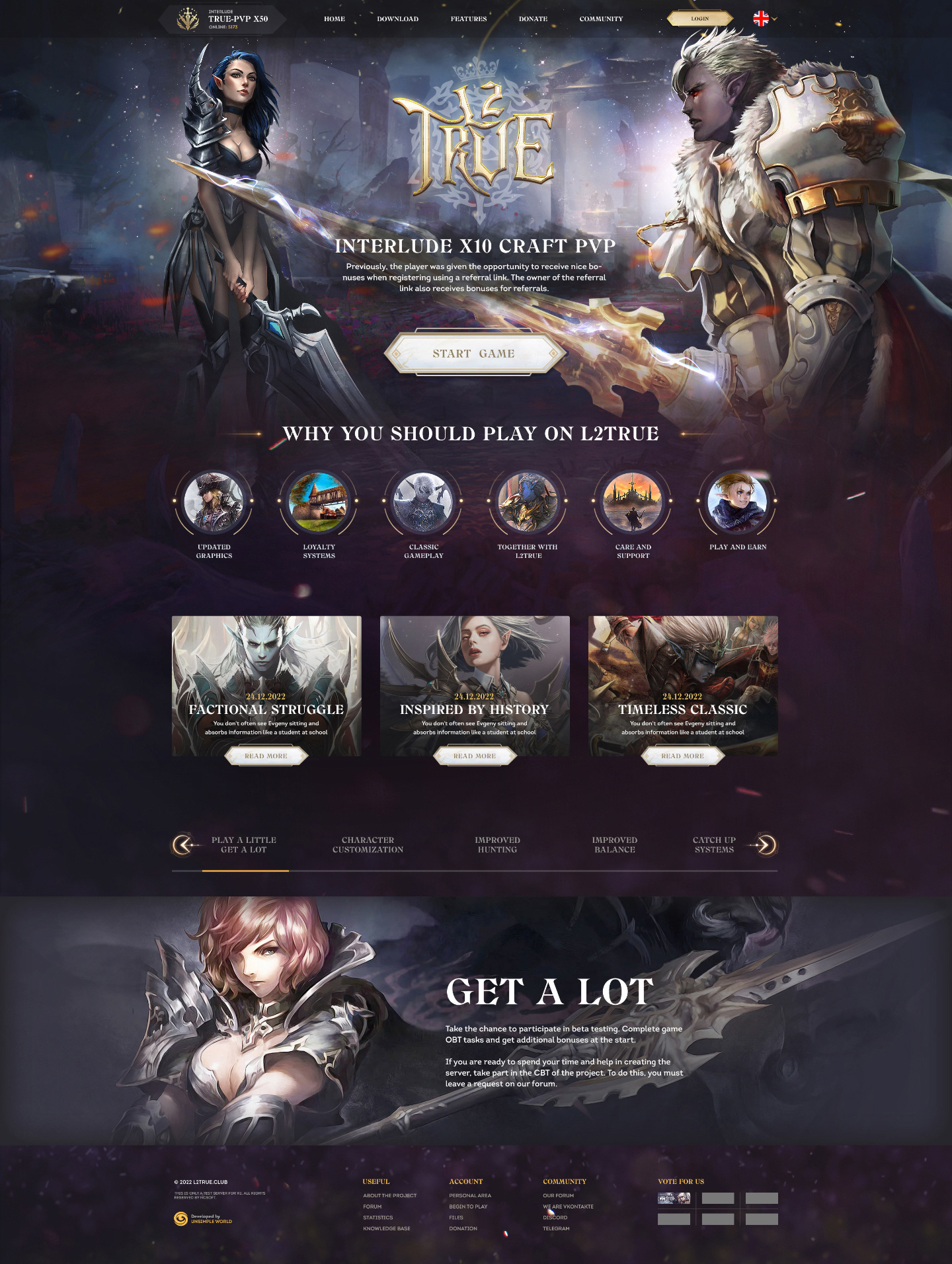 Website creation for Lineage 2 private project | L2True · 13 — Дизайн сайта