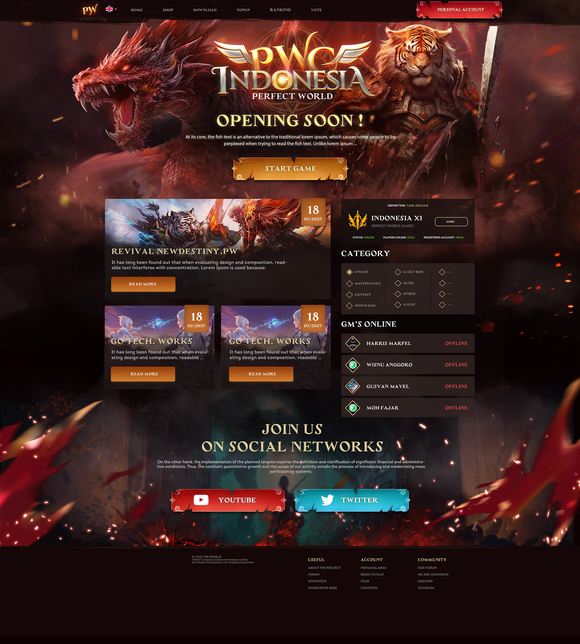Landing page creation for MMORPG game project · 30 — Дизайн сайта