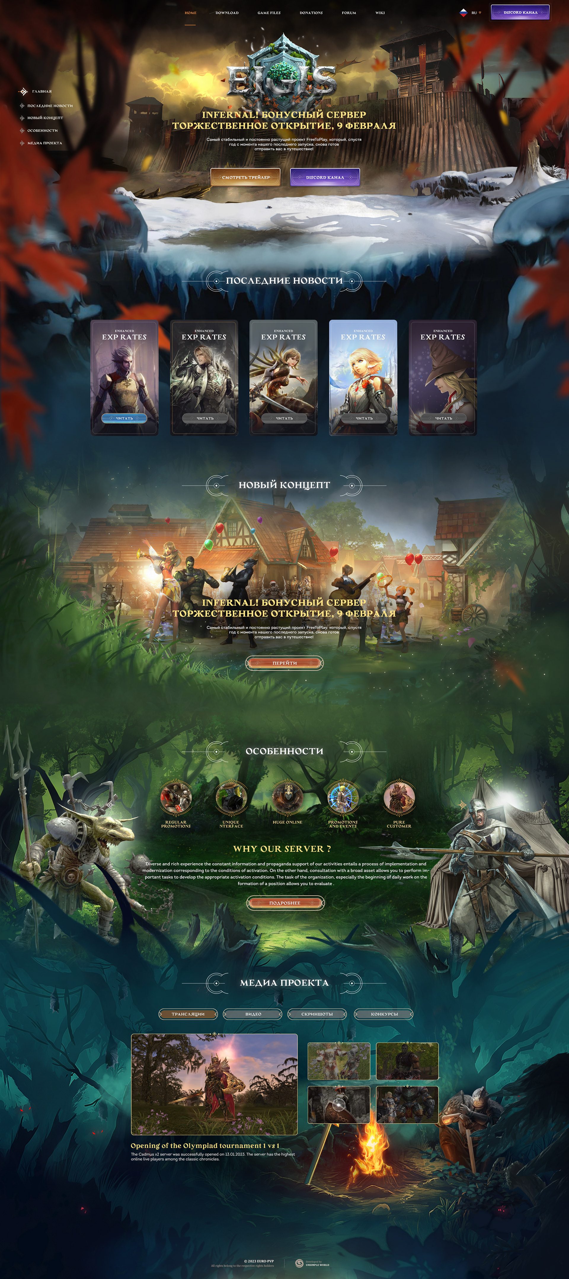 Landing page creation for MMORPG game project · 62 — Дизайн сайта